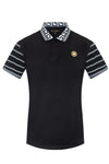 Geo Collar Slv Lion Emblem Polo