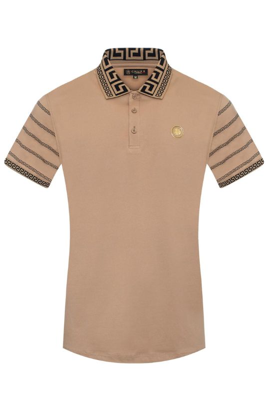 Geo Collar Slv Lion Emblem Polo