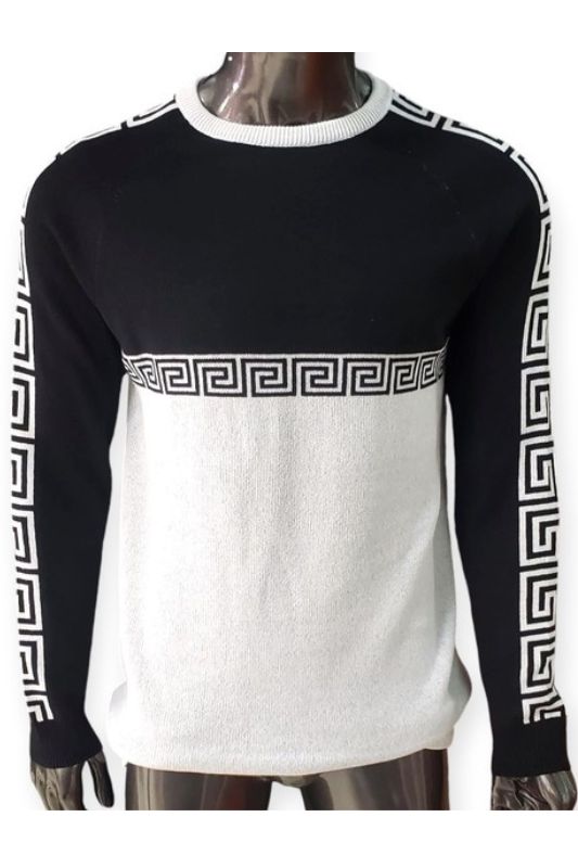 Greek Geo Pattern Sweater