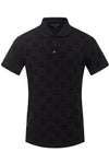 Geometric Detail Square Button Polo