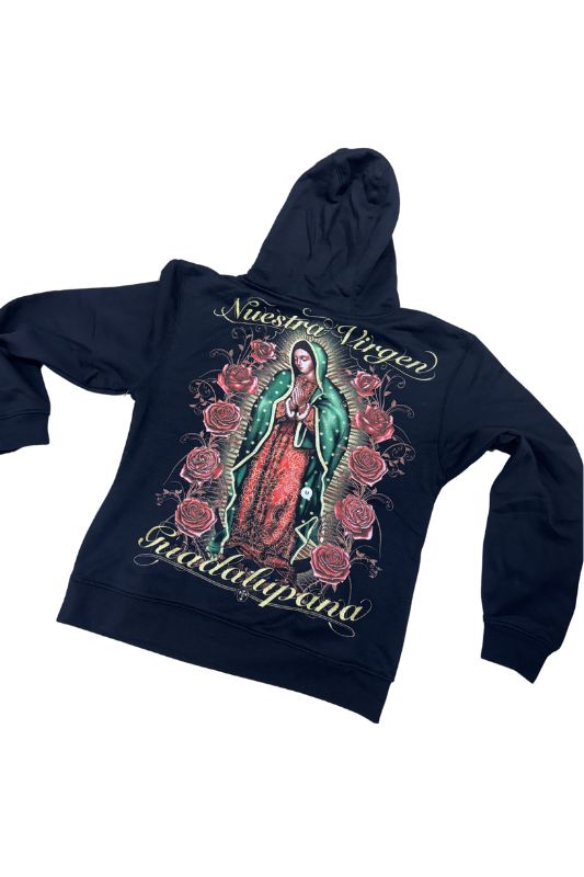 Nuestra Virgen Guadalupana Roses Graphic Hoodie