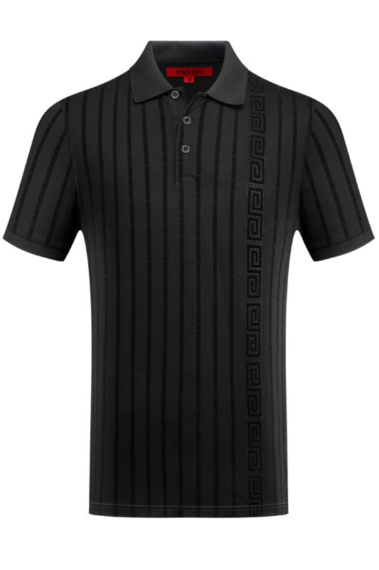 Velvet Flock  Crystal Geo Stripe S/S Polo