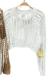 Open Fishnet Crew Sweater