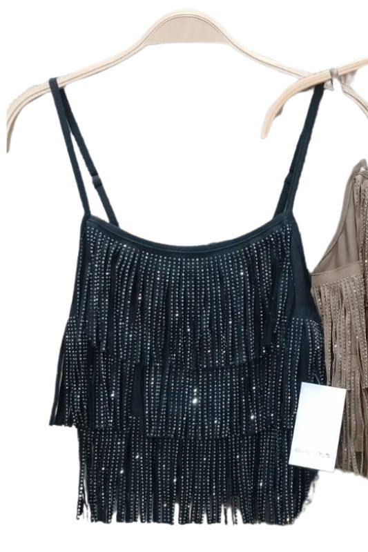 Studded Fringe Layer Tank Top