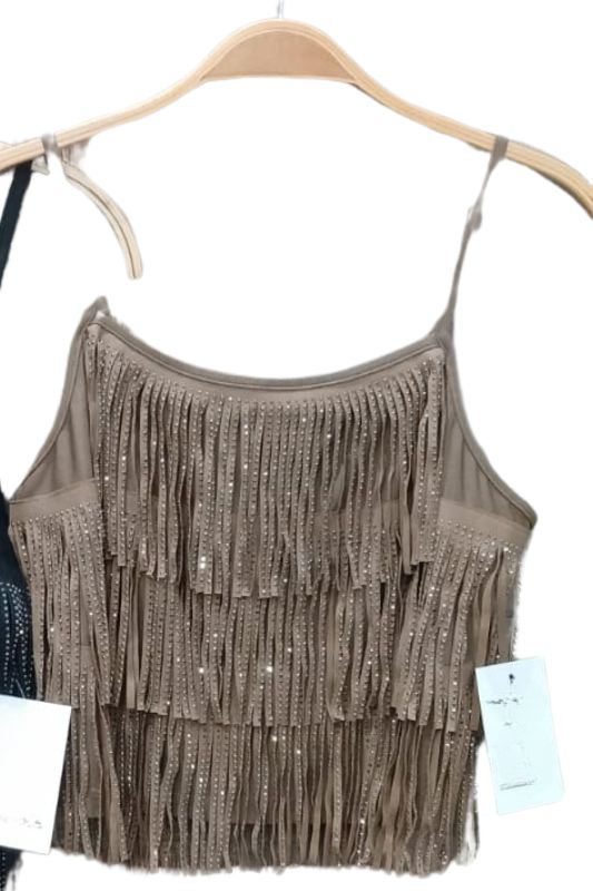 Studded Fringe Layer Tank Top