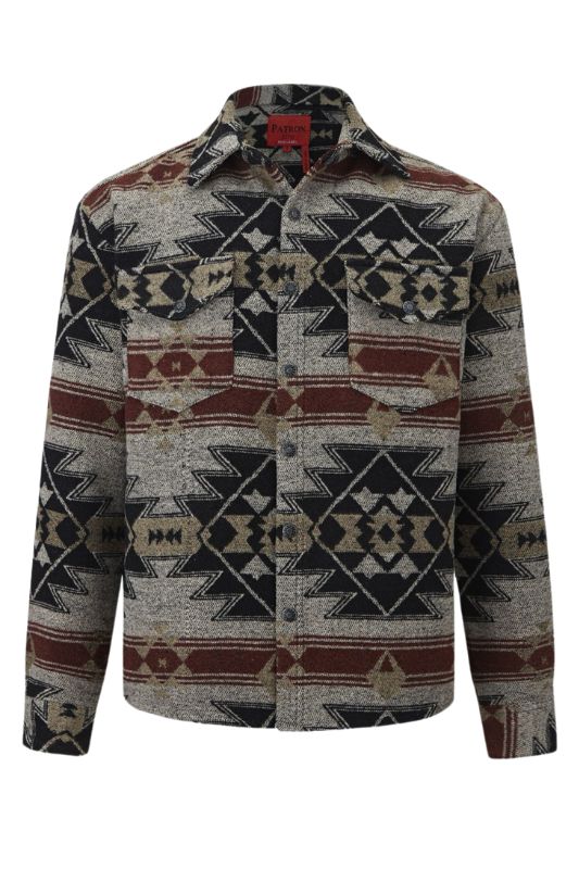 Aztec Jacquard Print Shacket