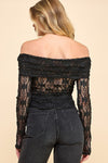 Lace Detail Flap Off Shoulder Top