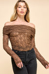 Lace Detail Flap Off Shoulder Top