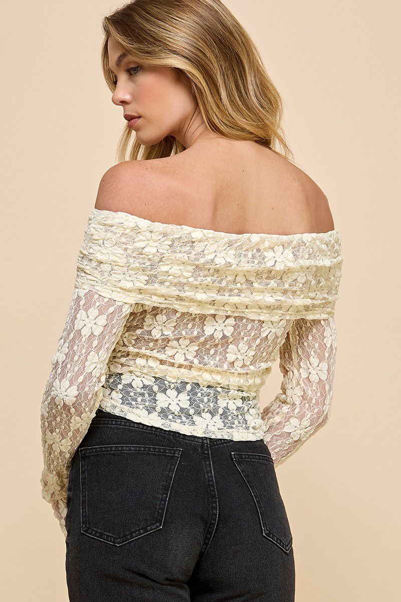 Lace Detail Flap Off Shoulder Top