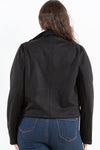 Faux Suede Moto Zip-Up Jacket