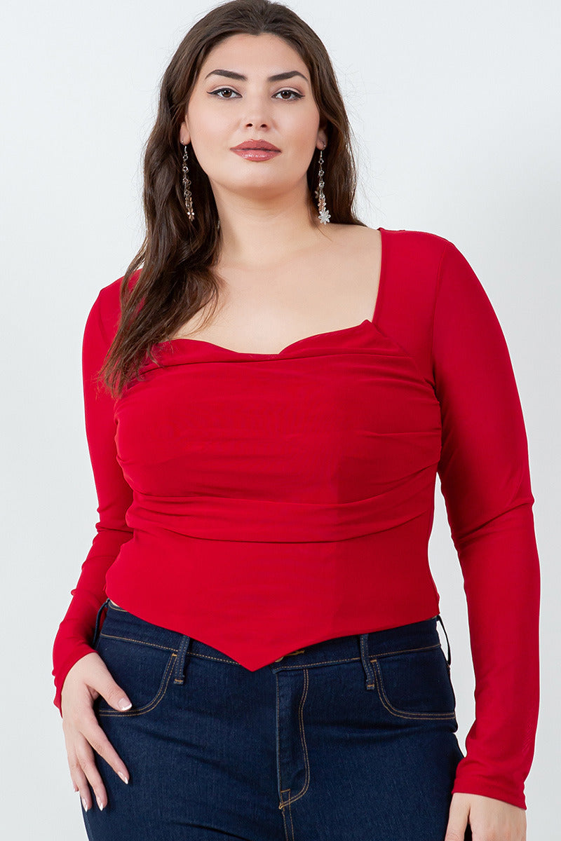 Mesh Asymmetrical Hem Top