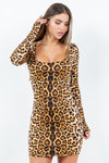 Leopard Long Sleeve Mini Dress