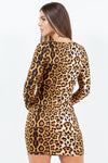 Leopard Long Sleeve Mini Dress