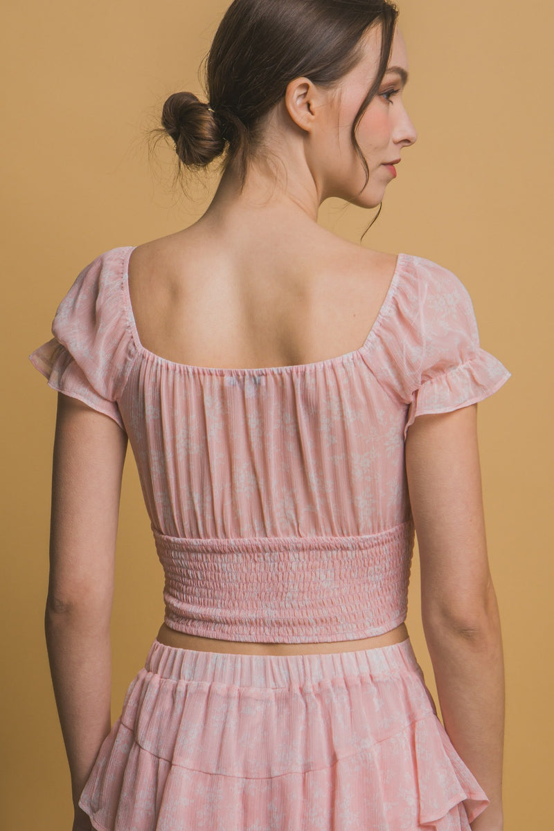 Floral Off Shoulder Smock Top