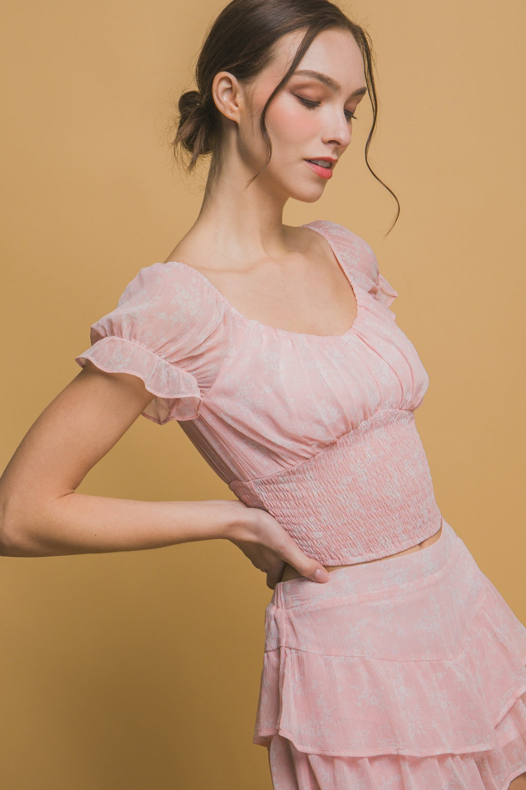 Floral Off Shoulder Smock Top