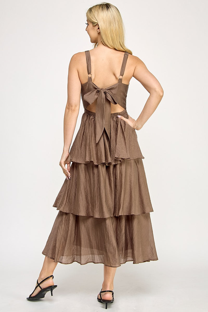 Tiered Crinkle Maxi Dress