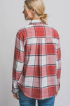 Button Pocket Plaid Top