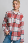 Button Pocket Plaid Top