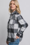 Button Pocket Plaid Top