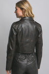 Vintage Crop Moto Jacket