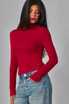 Fine Ribbed Long Sleeve Turtleneck Top