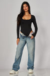 Contour Scoop Neck Long Sleeve Bodysuit