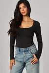 Contour Scoop Neck Long Sleeve Bodysuit