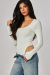 Contour Scoop Neck Long Sleeve Bodysuit