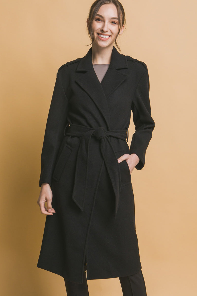 Tie Waist Peacoat