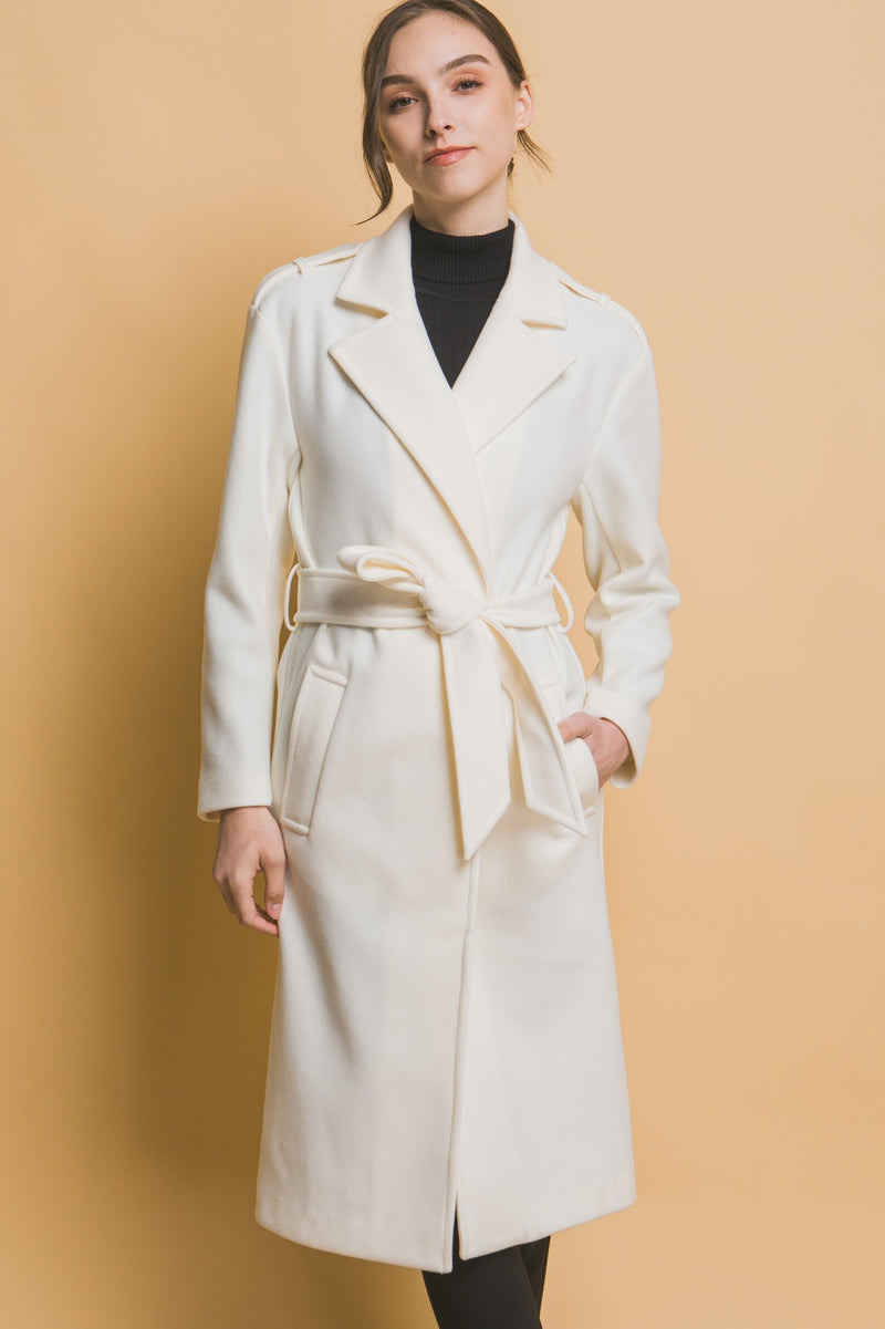 Tie Waist Peacoat
