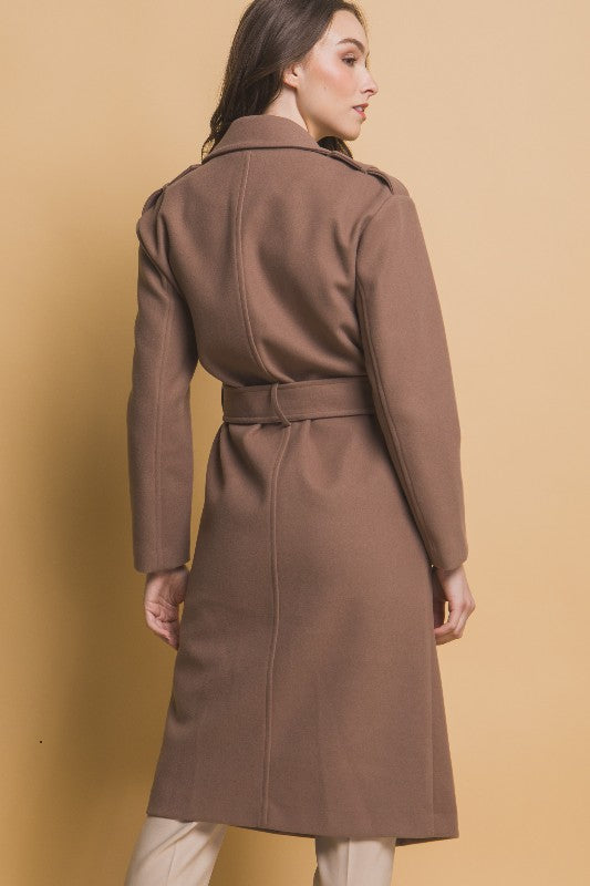 Tie Waist Peacoat