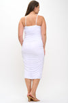Mesh Ruched Midi Tank Dress