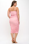 Mesh Ruched Midi Tank Dress