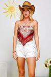 Satin Bandana Tube Top w/ Tie