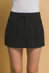 Low Waist Solid Mini Skirt