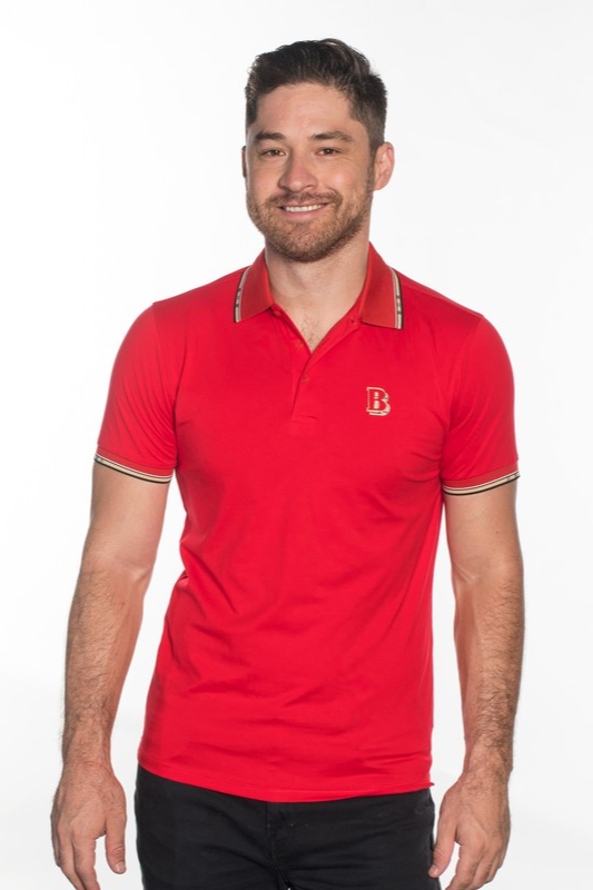 Logo B Trim Detail Button Polo