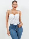 Lace Ruched Bra Corset Top