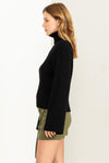 Ribbed Mock Neck Pullover Sweater