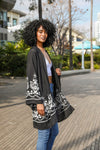 Embroidered Floral Bell Sleeve Kimono