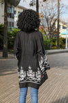 Embroidered Floral Bell Sleeve Kimono