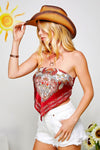 Satin Bandana Tube Top w/ Tie