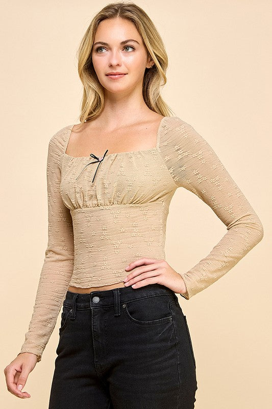 Rose Bud SquareNk Mesh Top