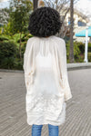 Embroidered Floral Bell Sleeve Kimono