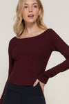 Boatneck Flare Long Sleeve Top