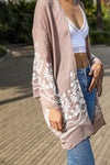 Embroidered Floral Bell Sleeve Kimono