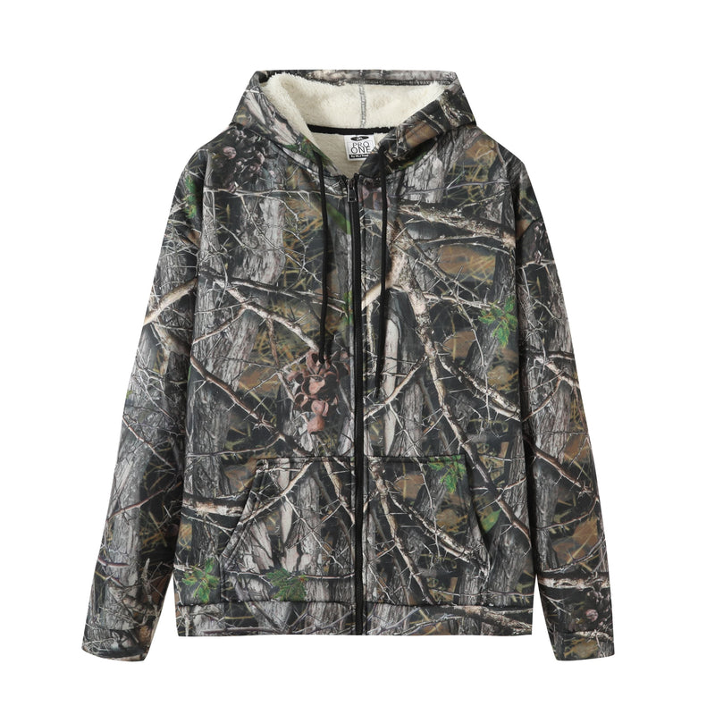 Camo Sherpa Lined Fleece Hoodie
