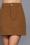 High Waist Corduroy Mini Skirt