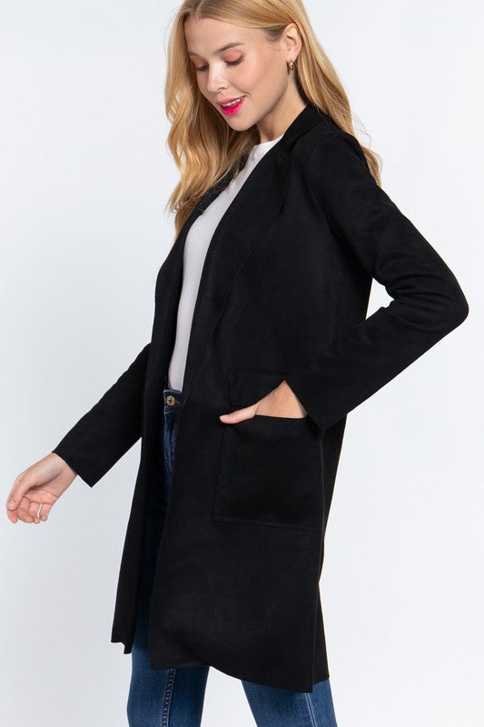 Suede Longline Blazer