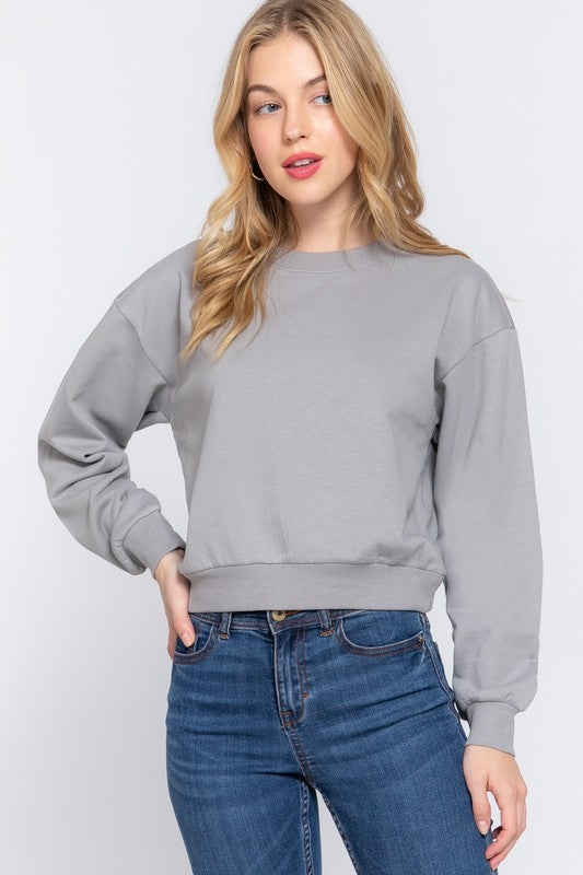 Round Neck Crop Sweatshirt