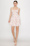 Floral Ruffle Corset A-Line Milkmaid Dress